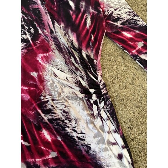 CACHE Turtle Neck Faux Wrap Long Sleeve Blouse Top Pink Y2k 90s Grunge MEDIUM - Picture 6 of 11